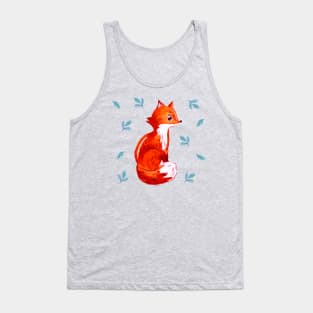 Fox Painting Hand Drawn Tank Top